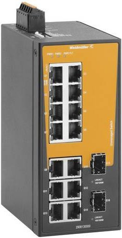 Weidmüller Netzwerk Switch IE-SW-BLB-16-14GT-2GESFP 10/100/1000MBit/s Schwarz - Bild 1