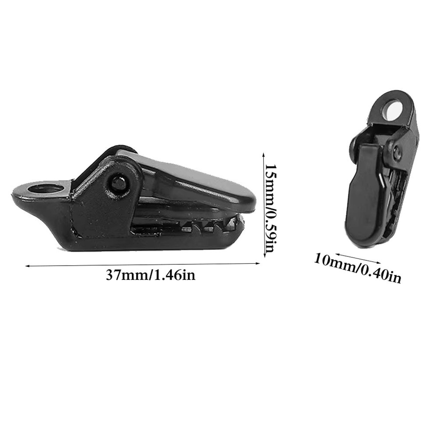 10er Set Marbit Markisen-Klemmen in Schwarz zur Befestigung und Straffung von Planen und Zelten für Outdoor und Camping - Bild 2