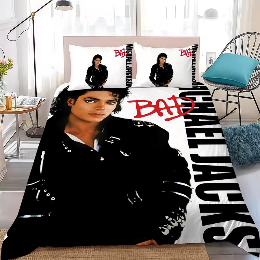 Singer M-Michael Jackson Dangerous Bettbezug-Set aus weißer Baumwolle, 3-teilig - Bild 2