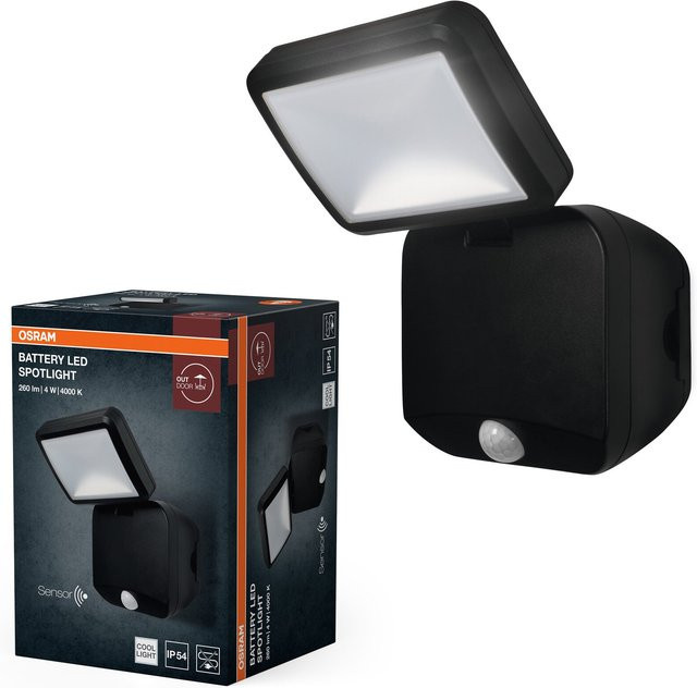 Osram Battery LED Spotlight Außenleuchte Schwarz, 4W, 4000K, 260 lm, IP54 mit Bewegungs- und Dämmerungssensor - Bild 2