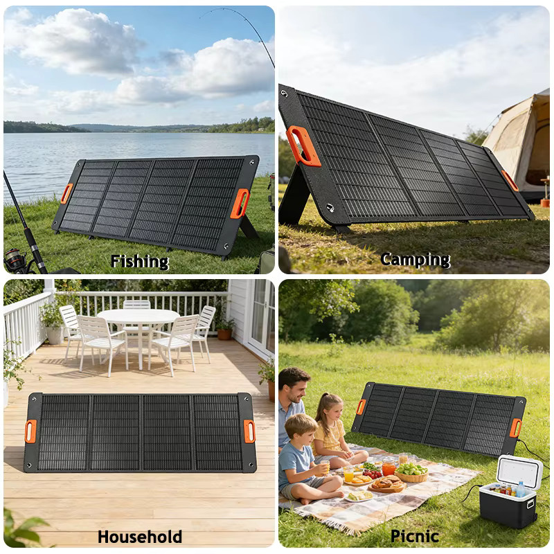 CHUBAN Faltbares Solarmodul 200W Tragbares Solar-Ladepanel Komplettset in Schwarz für Camping und Outdoor-Tourismus - Bild 6