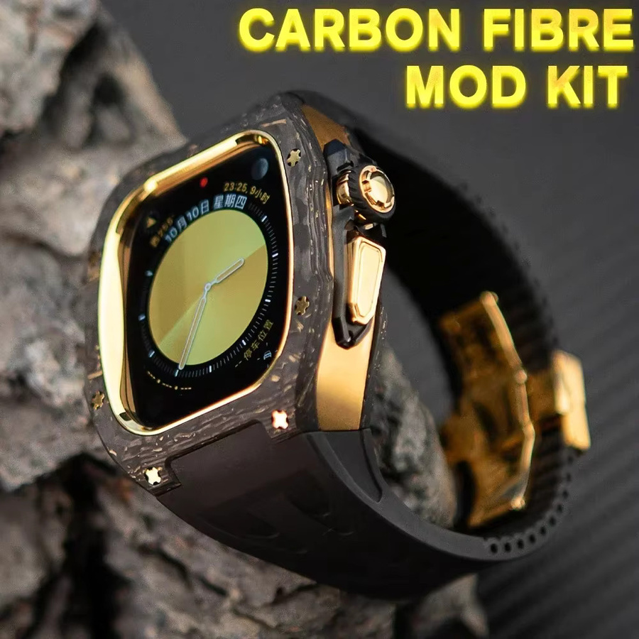 Soul Cool Modifikationsset für Apple Watch Ultra 2, Karbonfaser, Fluorkautschuk-Armband, 49 mm, Unisex - Bild 2
