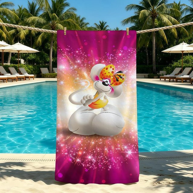 D-Diddl Strandhandtuch aus Mikrofaser für Camping und Strand, bunt, B/H: 80 x 160 cm - Bild 1