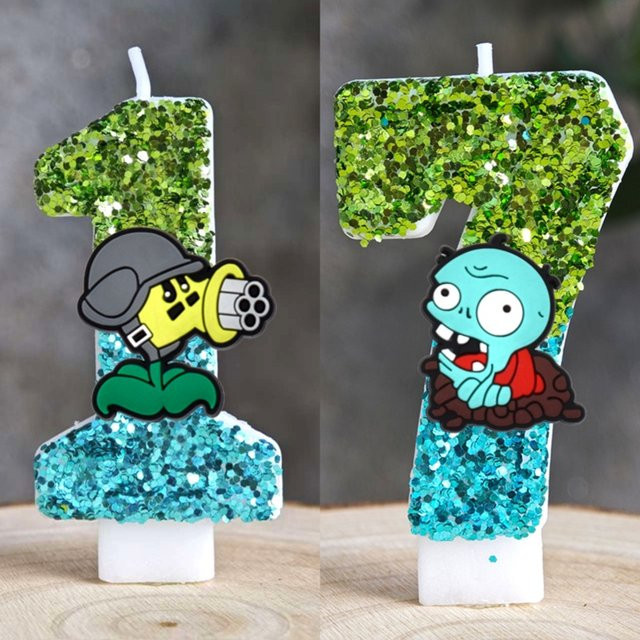 Potdemiel Pflanze vs. Zombie Kerzen für Kinder Geburtstag und Baby Shower Dekoration - Bild 1