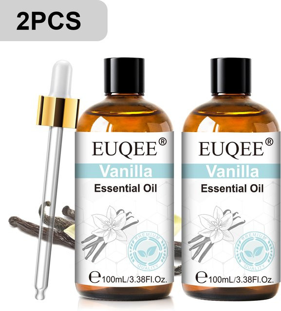 EUQEE Ätherisches Öl Set, 100 ml, Zitrone, Eukalyptus, Lavendel, Vanille, Rose - Bild 1