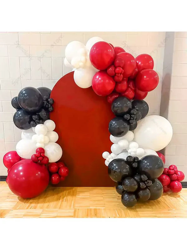 YAYB 129-teiliges Ballonbogen-Set aus Latex in Schwarz, Rot und Weiß für Babyparty, Geburtstag, Hochzeit, Abschlussfeier oder Jubiläumsdekoration - Bild 2
