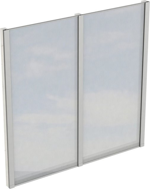 Skan Holz Seitenwand aus Fichte mit semi-transparenten Polycarbonatplatten, Weiß lasiert, B/H: 120 x 200 cm - Bild 1