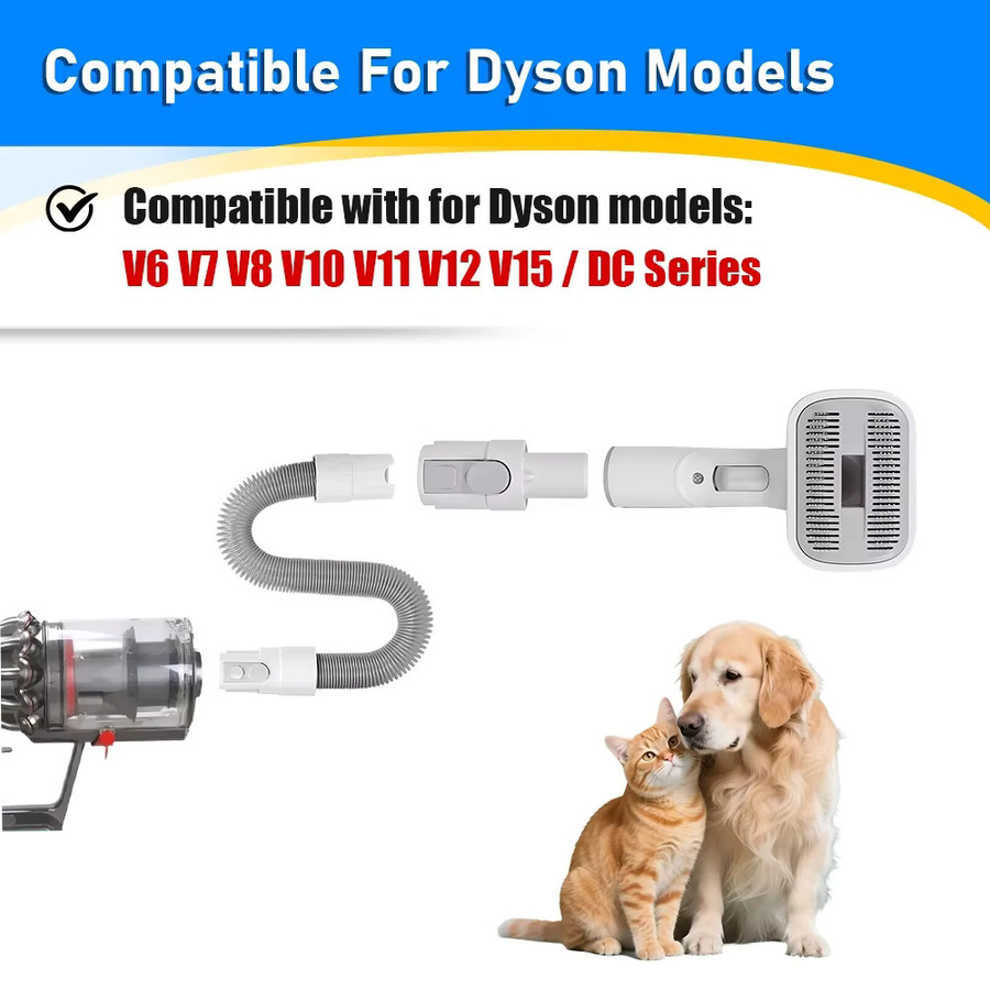Dyson Haustierpflegebürste in Weiß für V7 V8 V10 V11 V12 V15 Staubsauger zur Fellpflege und Enthaarung von Hunden und Katzen - Bild 2