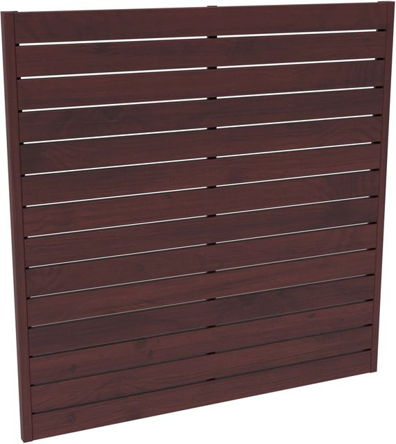 Sichtschutzzaunelement Faro von Andrewex aus Kiefernholz, Braun, lackiert, B/H: 180 x 180 cm - Bild 1