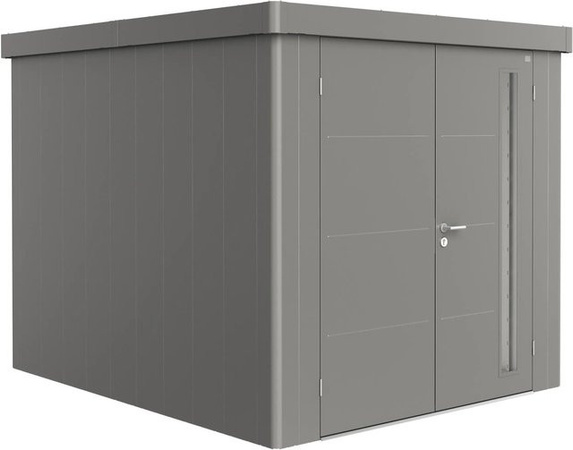 Biohort Gerätehaus Neo 3B mit Doppeltüre in Quarzgrau-Metallic, Stahl, B/H/T: 236 x 222 x 292 cm