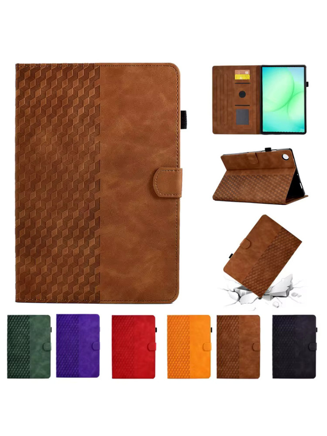Luxus Brieftaschen-Hülle für Samsung Galaxy Tab A11 8,7 Zoll in Rot und Braun - Bild 6