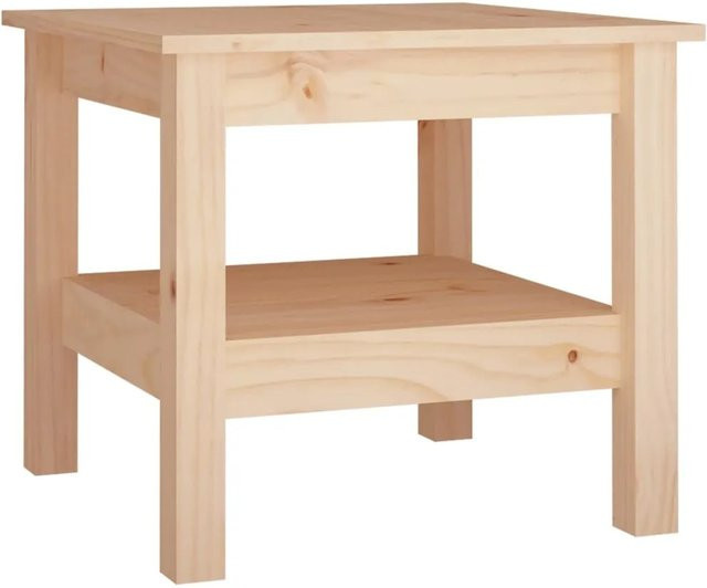 vidaXL Couchtisch aus Massivholz Kiefer in Braun mit rustikaler Optik, B/T/H: 45 x 45 x 40 cm - Bild 1