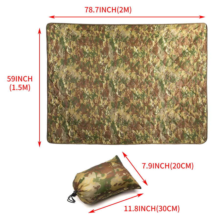 CP Camo-Abdeckung wasserdichte Steppdecke in Camouflage-Design für Camping und Picknick, waschbar, Mehrfarbig - Bild 4