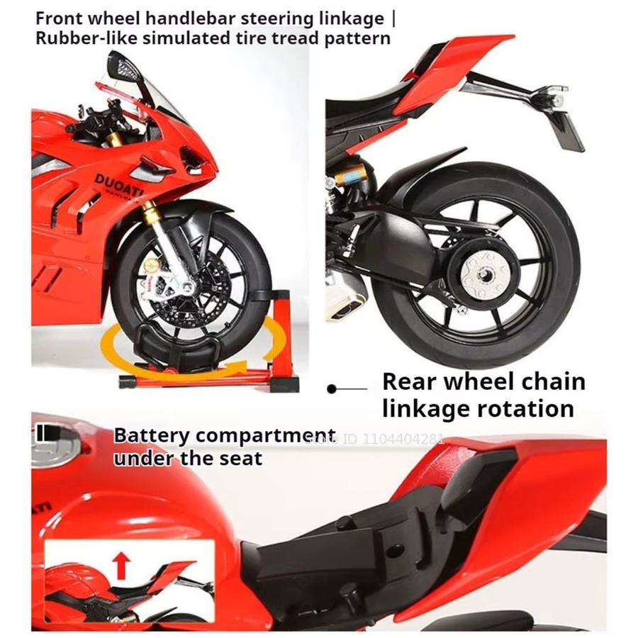 RMZ city V4S R1M Motorrad Modell, 1:6, mit Sound und Licht, Schwarz - Bild 4
