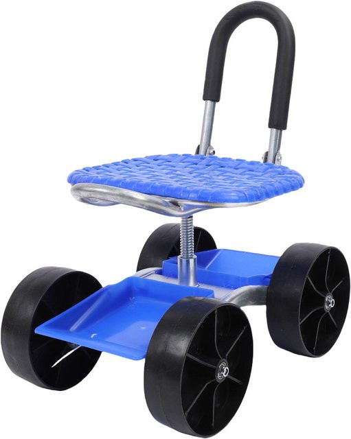 Aimo Gartenwagen Rollbarer Arbeitsitz in Blau mit 360 Grad Drehung und Höhenverstellung - Bild 1