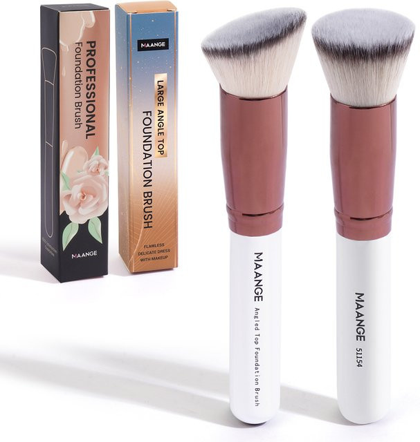 MAANGE Foundation-Make-up-Pinsel-Set, 2-teilig, Kabuki-Puder-Rougepinsel - Bild 1