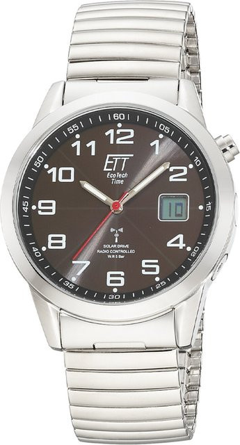 ETT Herrenuhr, Solar, Edelstahl, 41 mm, Braun, 5 ATM - Bild 1