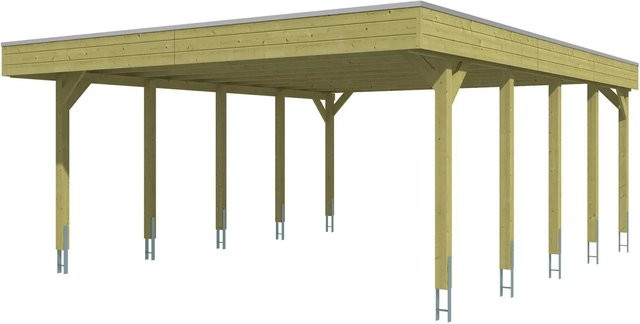 SKANHOLZ Carport Friesland aus Fichte mit Stahl-Dachplatten in Grün, B: 546 cm, T: 708 cm - Bild 3