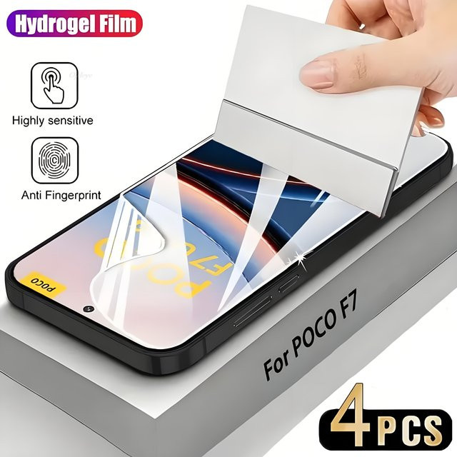 4er-Pack Hydrogel-Displayschutz Folie für Xiaomi Poco X7 Pro X6 X5 F5 F6 F7 Pro M7 Plus M6 C75 C71 C65 in Transparent - Bild 1
