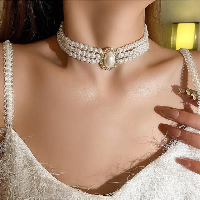 Lucky Star Jewelry Choker Halskette, Messing, Zirkonia, Kristall, Damen - Bild 1
