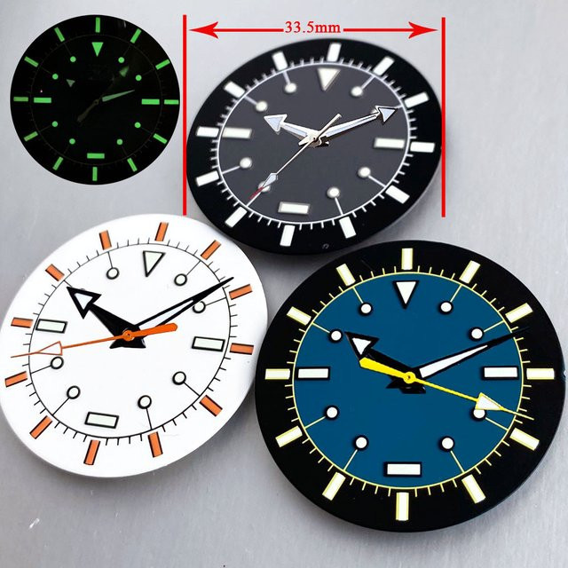 Tandorio Zifferblatt-Set, Weiß Schwarz Blau, 33,5 mm, Herren, Uhrenteile Zubehör - Bild 1