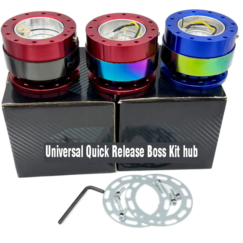 Boss Lenkradnabenadapter Quick Release Set mit Sound in Silber für Universal Car Tuning - Bild 3