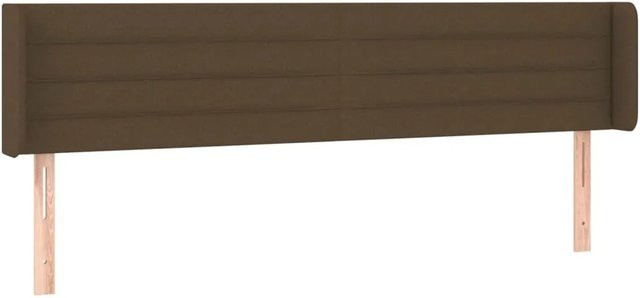 vidaXL LED Kopfteil Dunkelbraun mit USB-Ladeport und integrierter Beleuchtung, B: 203 cm, T: 16 cm, H: 78-88 cm - Bild 1