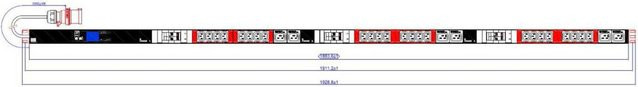 Bachmann PDU BlueNet BN2000ALU 1HE Power Distribution Unit in Schwarz mit 24x C13, 6x C19 und 6x Leitungsschutzschalter C16A sowie Ethernet/LAN - Bild 1