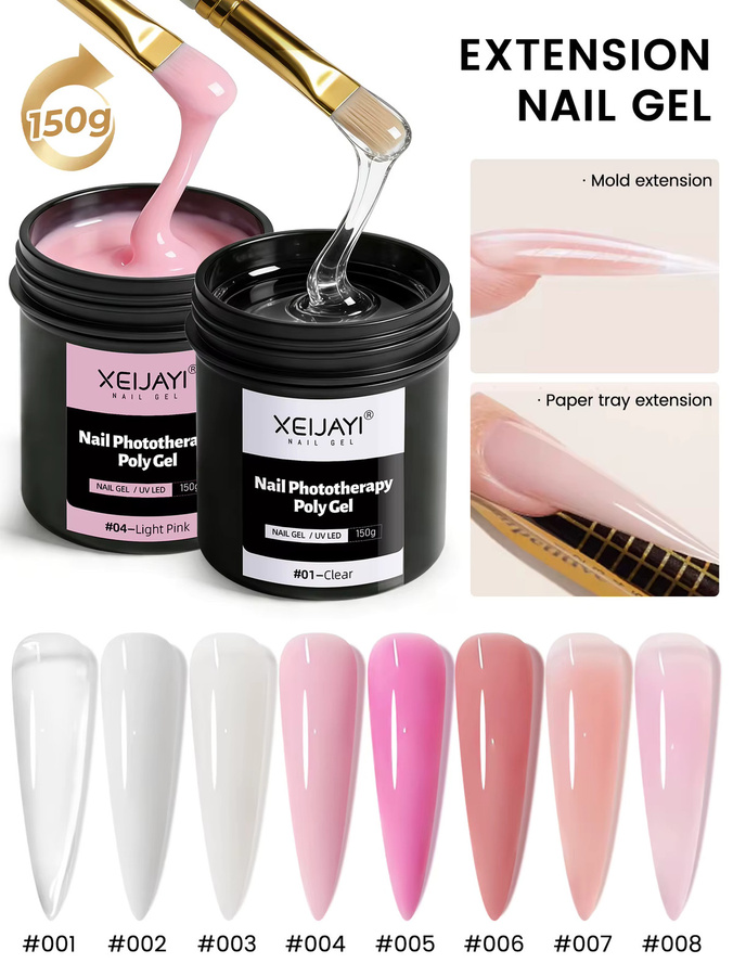 XEIJAYI Poly Nagelgel, White, Glänzend, 150g - Bild 2