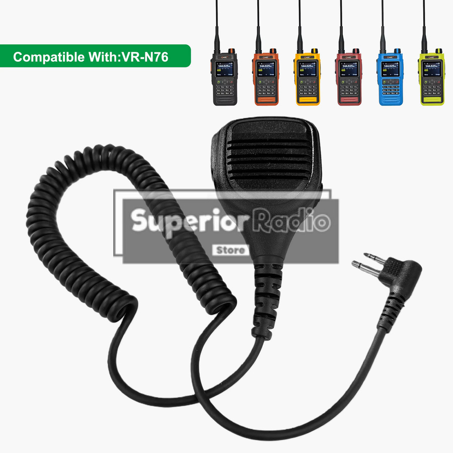 RONGYIN VR-N76 Walkie-Talkie Handmikrofon mit Geräuschunterdrückung, Schulterlautsprecher-Mikrofon in Schwarz, kompatibel mit UV-Pro Zweiwegfunkgeräten - Bild 5