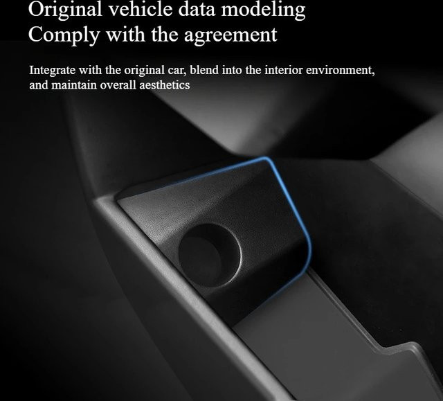 YouGallop Ladeadapter-Aufbewahrungsbox für Tesla Cybertruck 2024-2026 in Schwarz - Bild 1