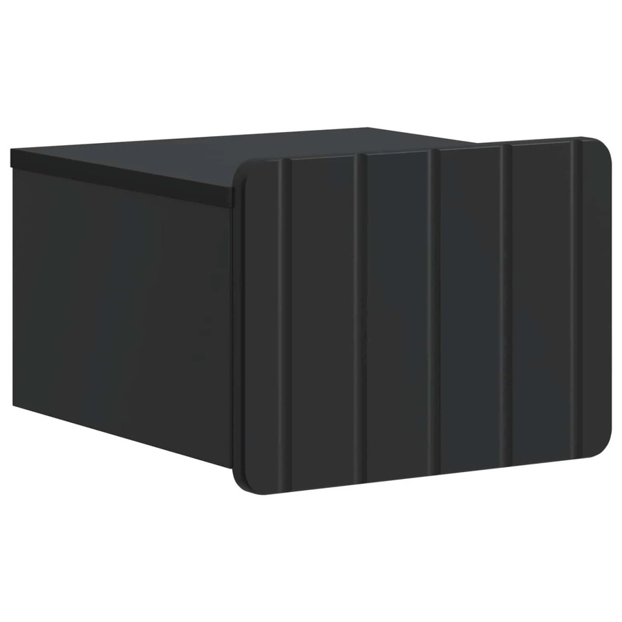 vidaXL Wandmontierter Nachttisch in Schwarz mit Holzstruktur im Vintage-Design, B: 33 cm, T: 34,5 cm, H: 24 cm - Bild 2