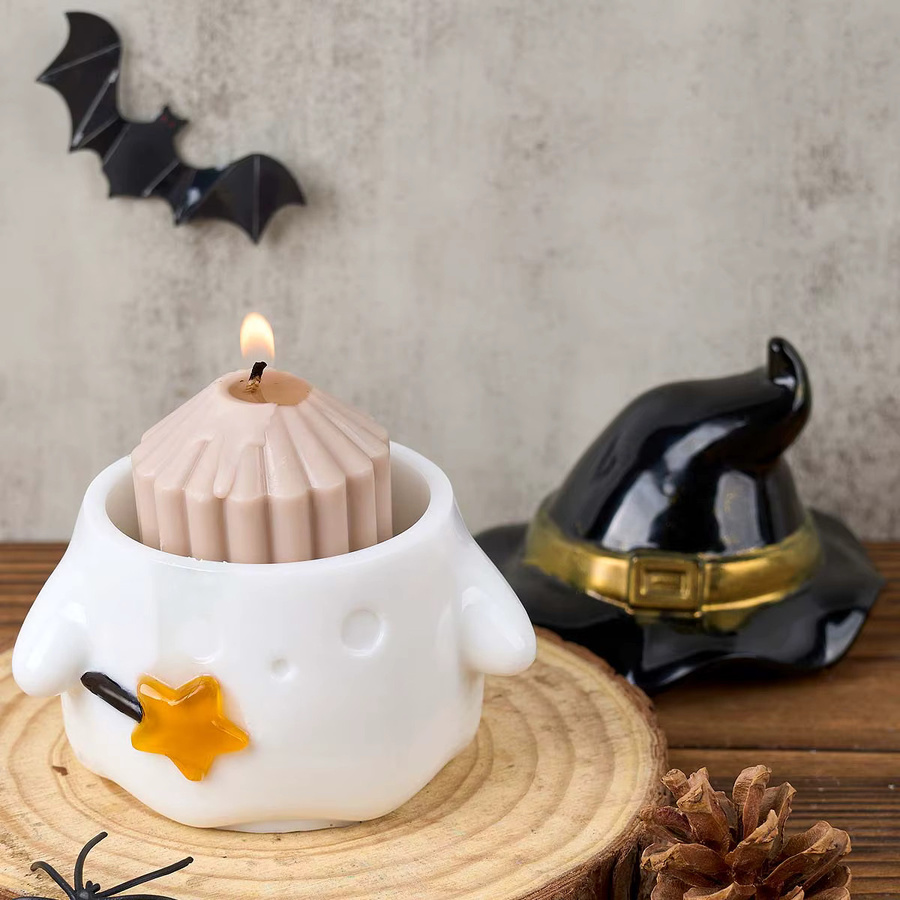 UDOCOOL Silikonform Geist und Hut für DIY Halloween Kerzen, Blumentöpfe oder Gipsarbeiten in Weiß - Bild 6