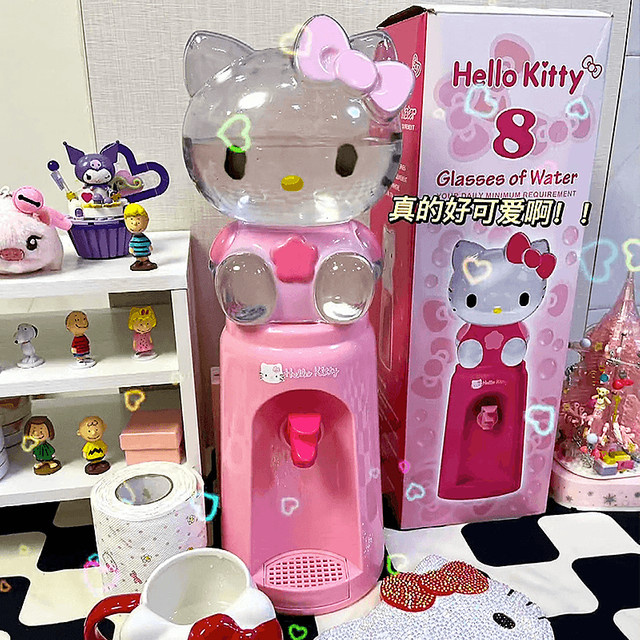 Bandai Sanrio Kawaii Desktop Wasser Dispenser mit Hello Kitty und My Melody in Pink, 2 l - Bild 1