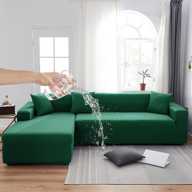 BRHUIXUE 2er-Set elastische Sofabezüge für 1-Sitzer, wasserabweisend und rutschfest, grün, Breite: 90-140 cm - Bild 1