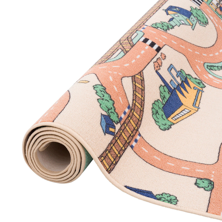 Snapstyle Kinder Straßenteppich mit Motiv, handgetuftet, pflegeleicht und strapazierfähig, beige/multicolor - Bild 2