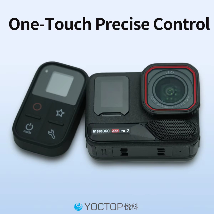 YOCTOP Bluetooth-Fernbedienung in Schwarz, wasserdichtes Zubehör für Insta360 X3, X4, X5, GO 3S und Ace Pro2 - Bild 5