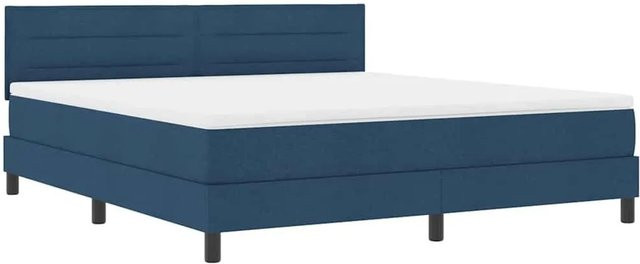 vidaXL Boxspringbett mit Matratze und blauer LED-Unterbettbeleuchtung, Stoff, B/T/H: 180 x 200 cm - Bild 1