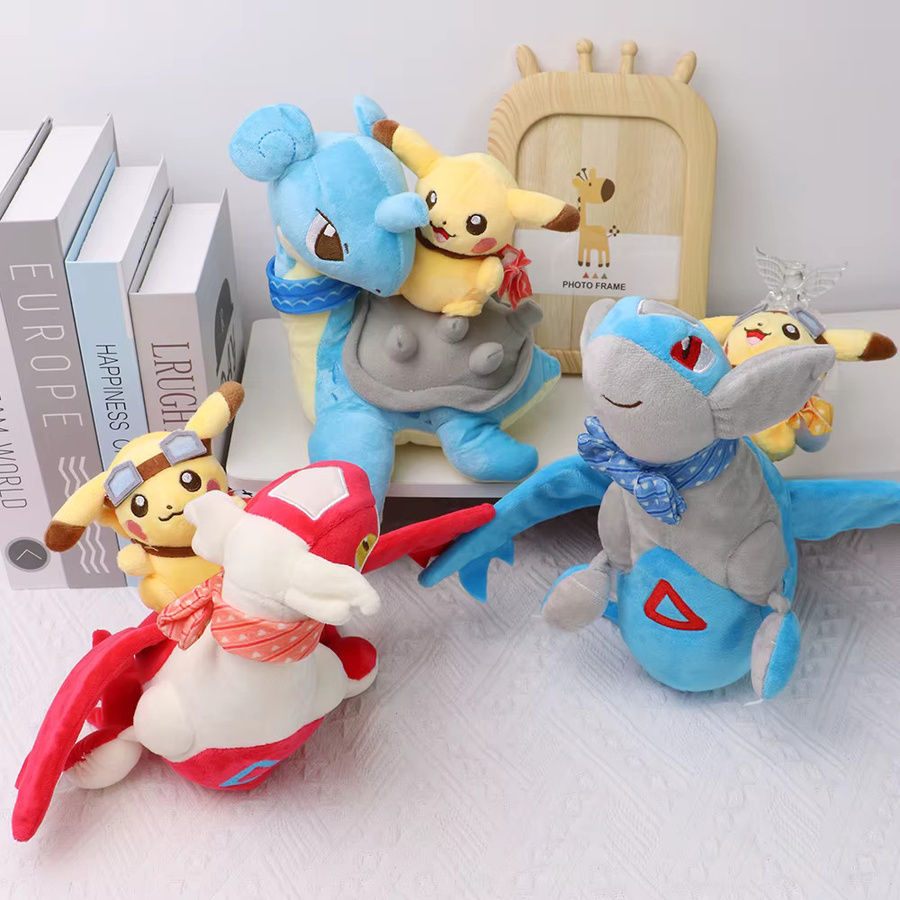 DUODUOBAO Pokémon Latias Latios Lapras Pikachu, Stoffpuppe, bunt - Bild 3