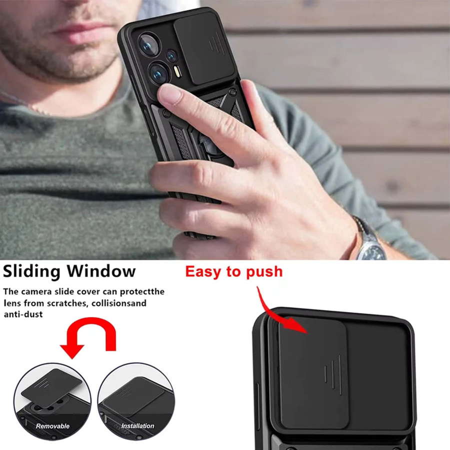Stoßfeste Rüstung Schutzhülle für POCO X7 Pro, X6, X5, X3 Pro, X3 NFC und F6 Pro mit Kameraschutz in Schwarz von CYYWN - Bild 4