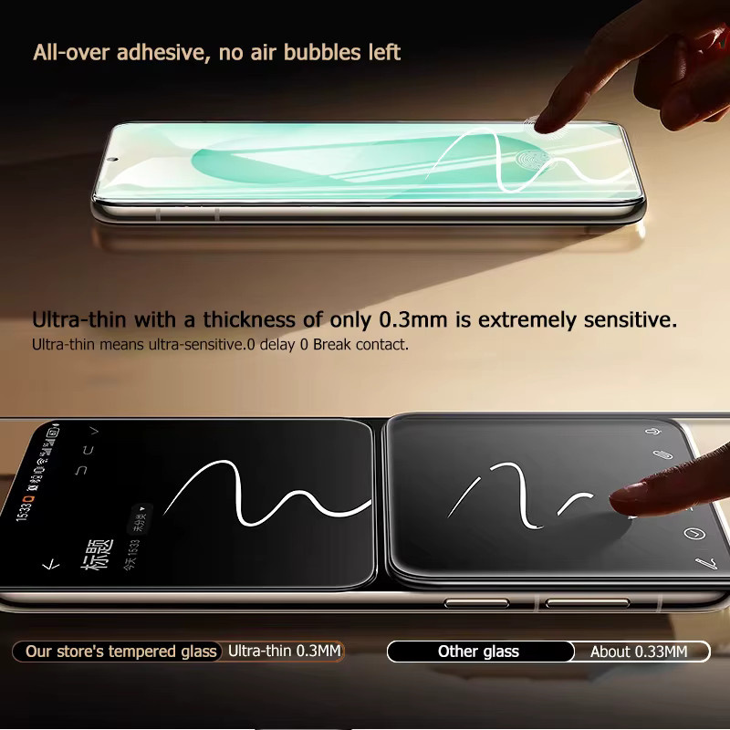 3er-Pack Samsung Galaxy S25+ Displayschutzfolie aus gehärtetem 9H Glas, transparent, kompatibel mit Fingerabdruck-Entsperrung - Bild 3