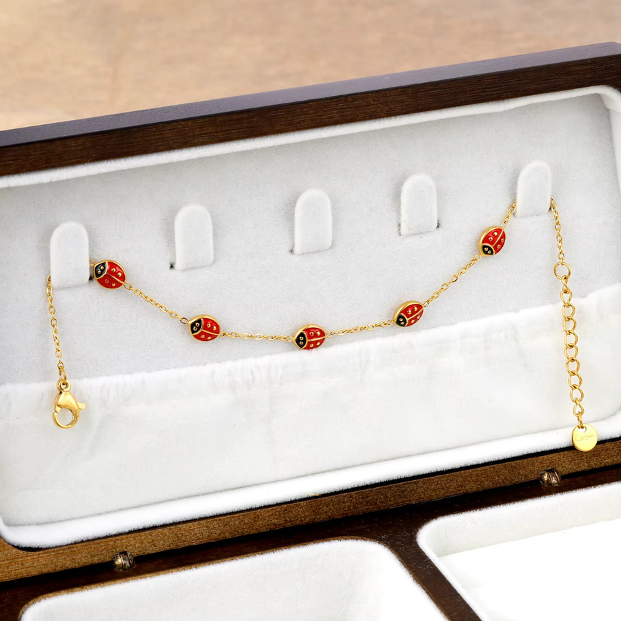 LUXUKISSKIDS Armband, Edelstahl, Rote Käfer, Gold - Bild 4