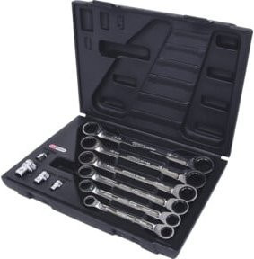 KS Tools GEARplus Doppel-Ratschenringschlüssel-Satz aus Chrom-Vanadium, 10-teilig, Silber, 8-19mm - Bild 1