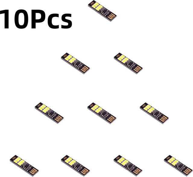 Tragbares Mini USB LED Nachtlicht mit 6 SMD LEDs, dimmbar per Touch-Sensor, warmweißes Licht - Bild 1