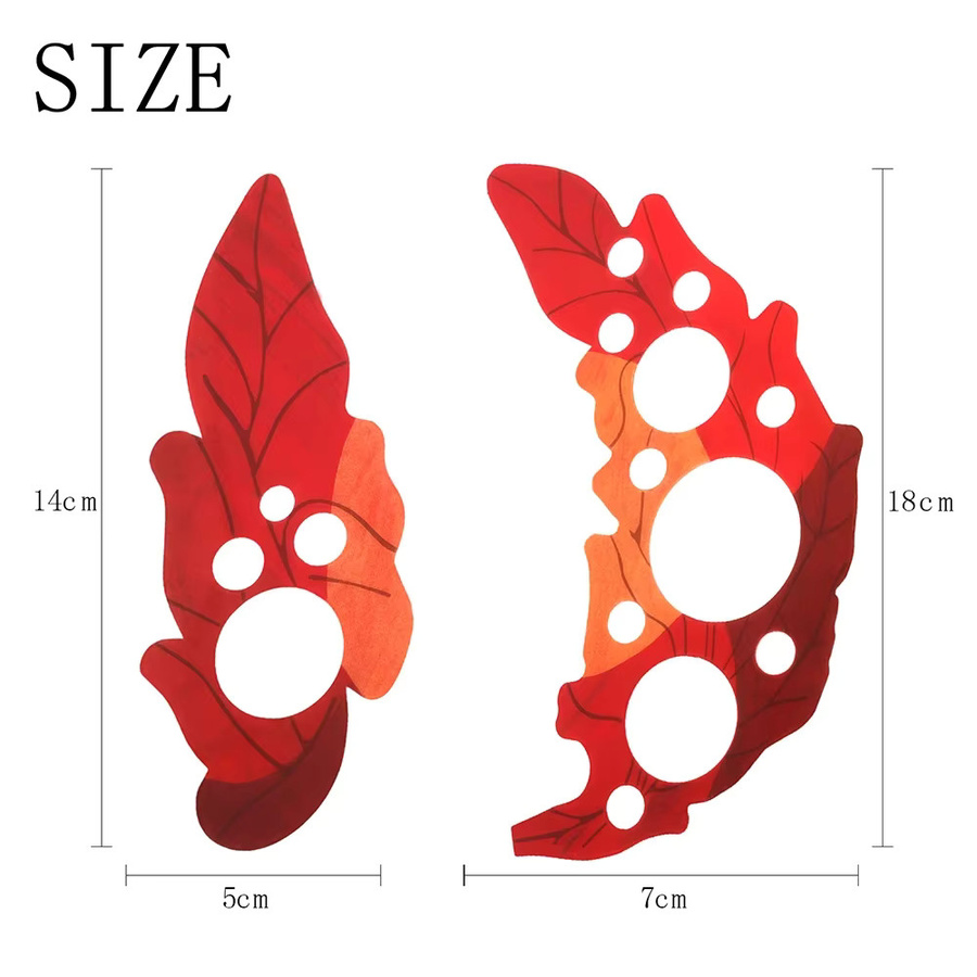 SLADE Schlagbrett Traubenblatt Design für 41 Zoll Akustikgitarren, Pick Guard Aufkleber aus PVC, Rot, 2er-Set - Bild 2