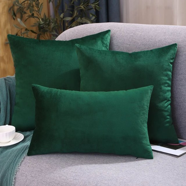 Miater Dekokissenbezug aus Samt in Seeblau, Rechteckig, B: 50 cm, H: 30 cm - Bild 1