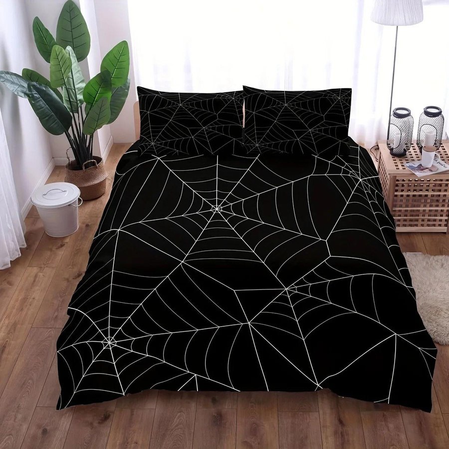 Bettwäscheset Binchi Outdoor Product mit Spinnennetz-Digitaldruck, Schwarz, 1x Bettbezug und 2x Kissenbezug, B: 173 cm, L: 218 cm - Bild 5