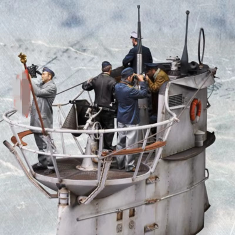 BAANFU U-Boot-Mitgliedschaftsgruppe Harzfiguren, Modellbausätze, Maßstab 1:35, 5-teiliges Set - Bild 1