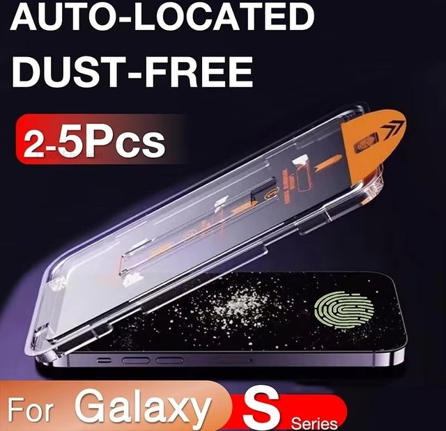 AKABEILA Ein-Klick-Privatsphäre-Displayschutzfolie aus gehärtetem Glas für Samsung S25 Ultra S24 S26 S23 S22 S21 Plus mit Fingerabdruck-Entsperrung, transparent - Bild 1