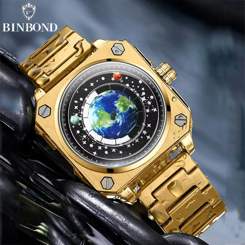 BINBOND Armbanduhr Quarz, Stahlband, Herren - Bild 2